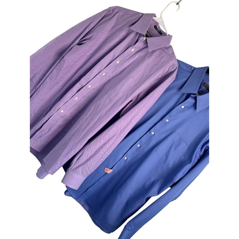 Lot Of Two Mens Dress Shirts 16.5 Neck 34/35 Sleeve Arrow & Kirkland EUC 8912